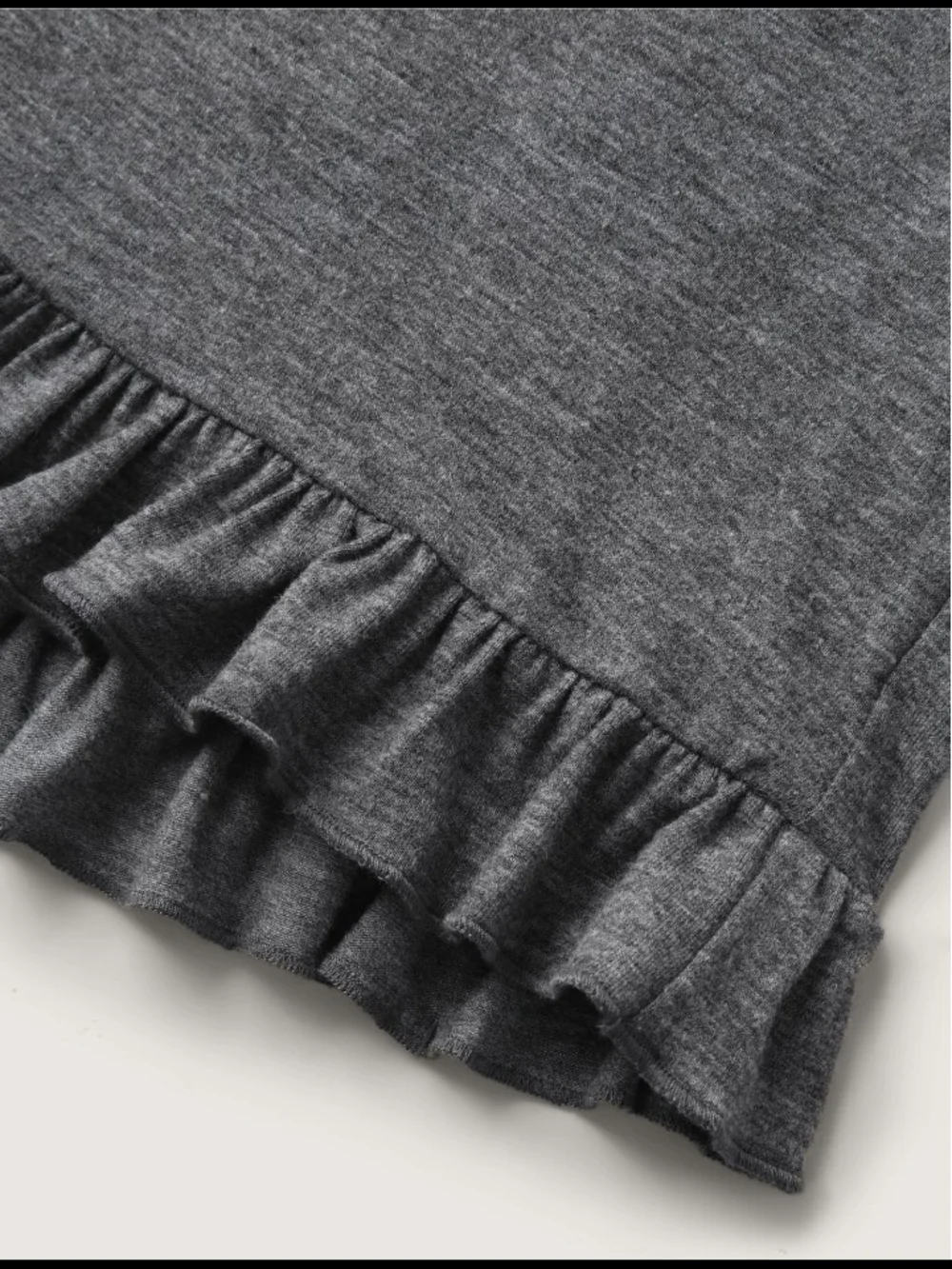 Bloomchic Cozy Ruffle Hem Women's Shorts - Charcoal - Picture 2 of 5